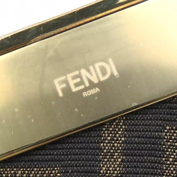 Auth FENDI FENDACE First Medium Shoulder Bag Light Beige/Yellow Canvas - Picture 9 of 16